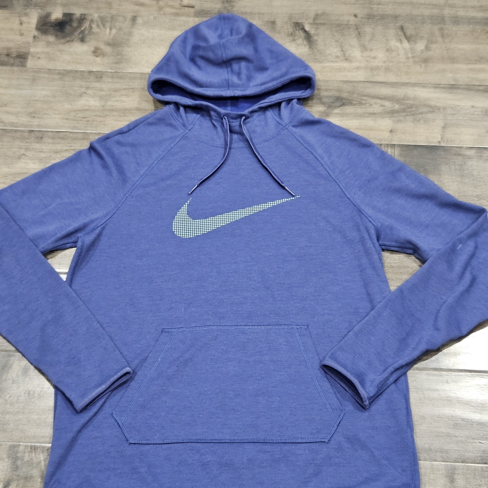 Nike Blue Hoodie with Green Logo
